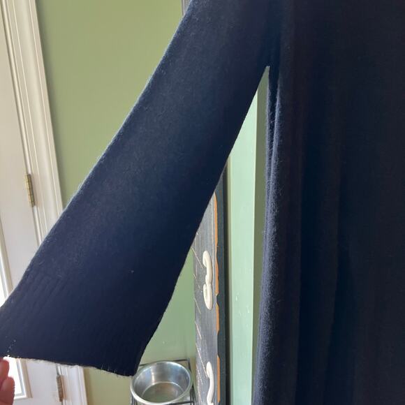 Peruvian Connection Alpaca Black Long Split Front Sweater Duster Tunic Size Lg - Picture 7 of 7